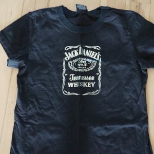 Jack Daniels #7 Branded 2005 new Metallic silver logo fitted tee M